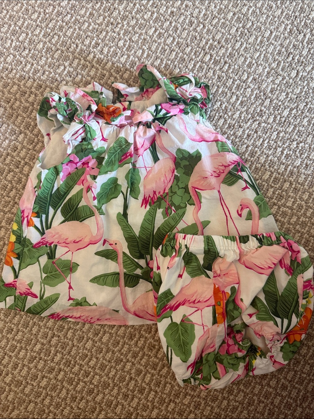 Janie & Jack Tropical Flamingo Dress and Bloomers (0-3 Months)
